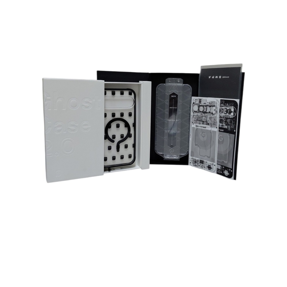 dBrand Ghost Case Pixel 9 Pro XL W/ prism 2.0 screen protectors & 2 X-Ray Skins